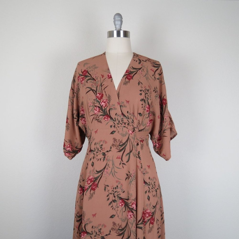 Reformation dress, floral, maxi, wrap, Winslow Cecille, size large